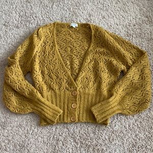 For love and lemons francois mustard yellow cardigan Small